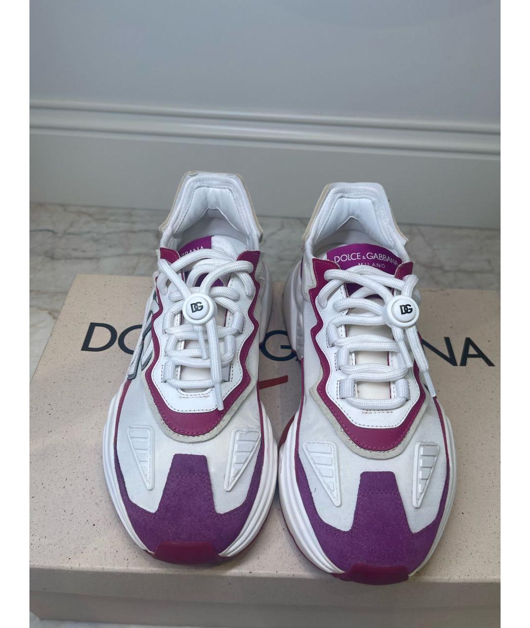 DOLCE&GABBANA Белые замшевые кроссовки, фото 2
