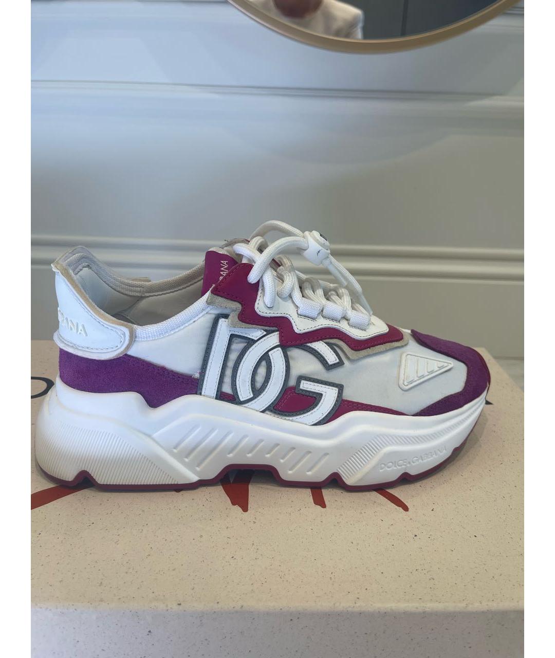 DOLCE&GABBANA Белые замшевые кроссовки, фото 5