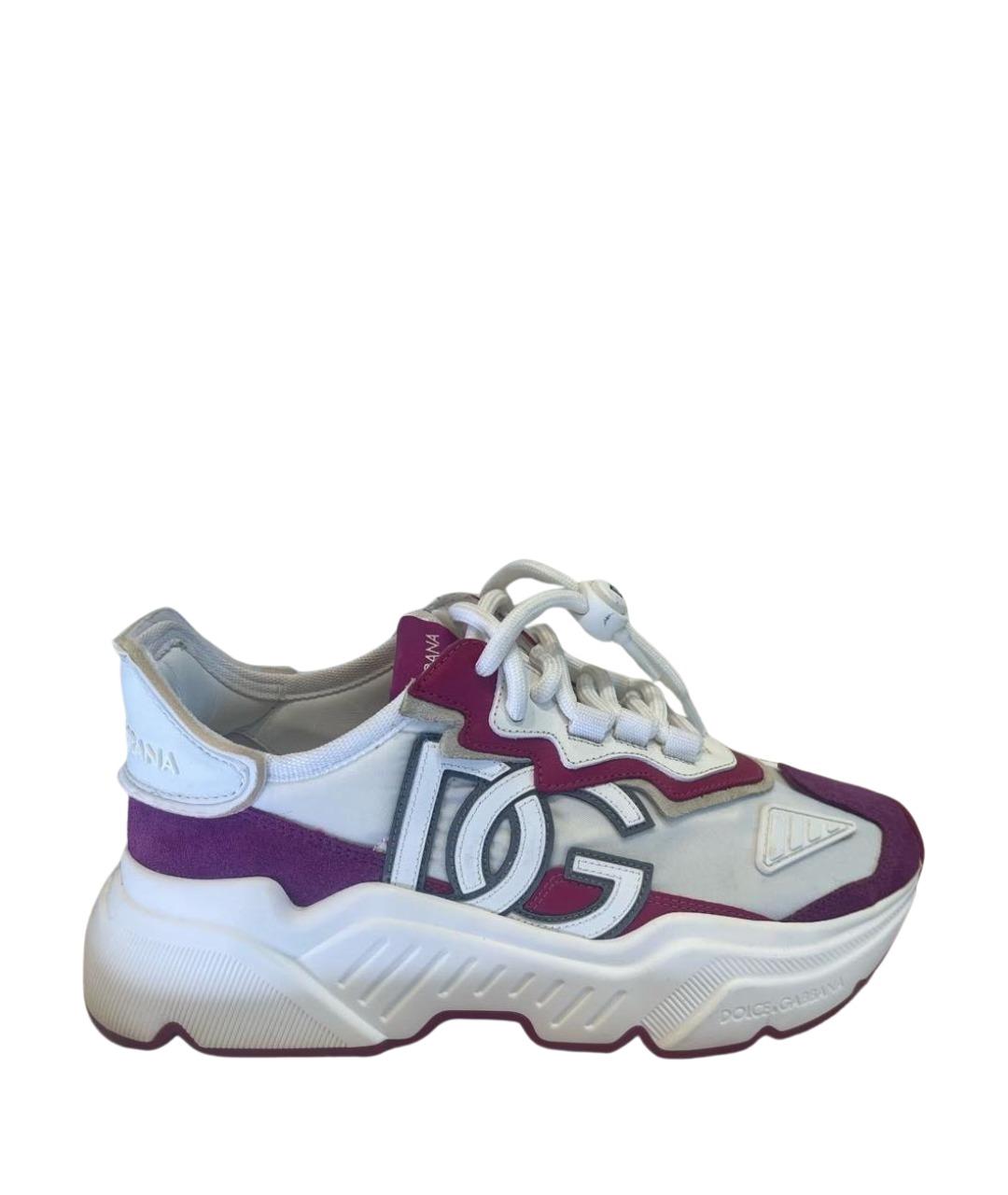 DOLCE&GABBANA Белые замшевые кроссовки, фото 1