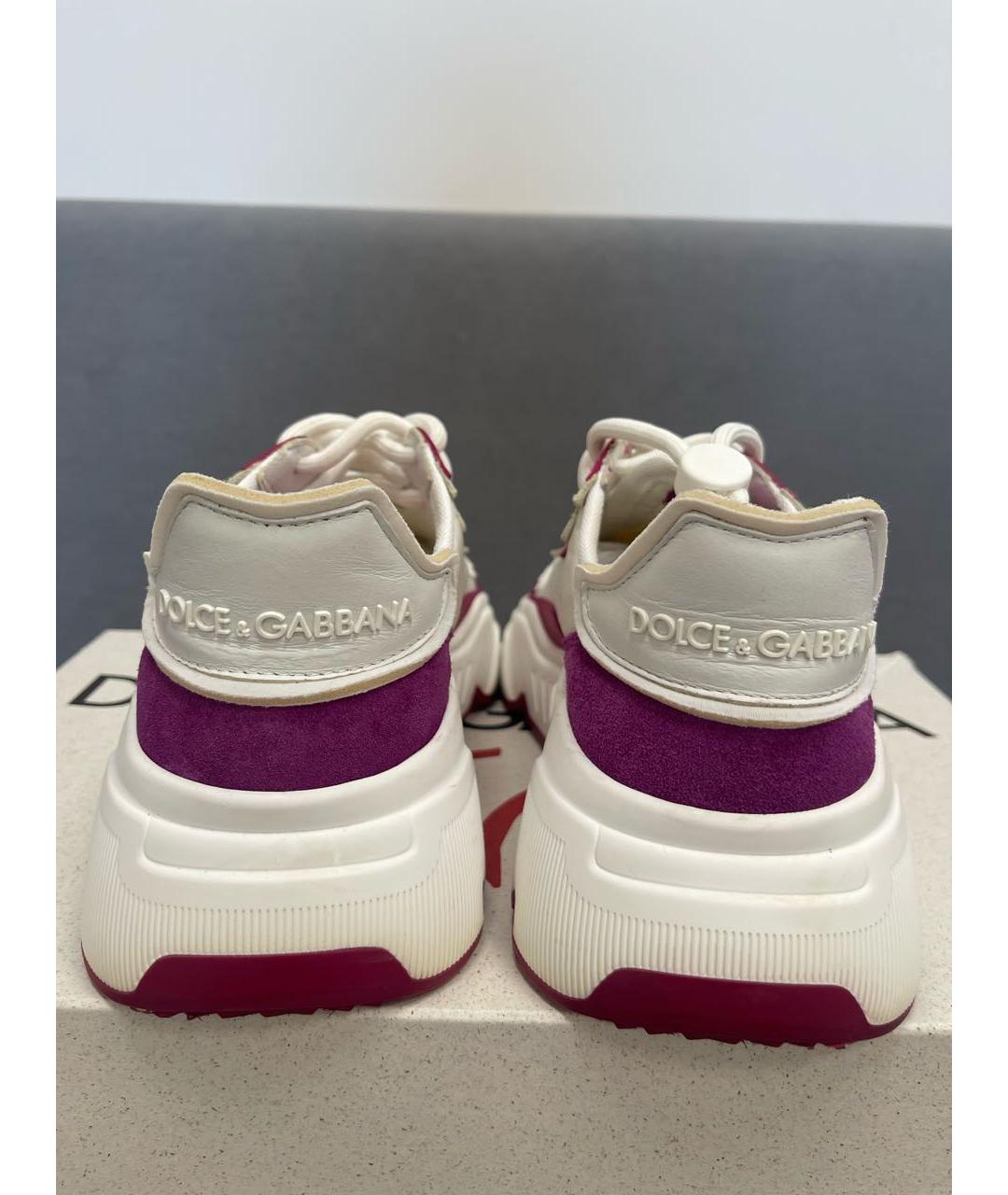 DOLCE&GABBANA Белые замшевые кроссовки, фото 4