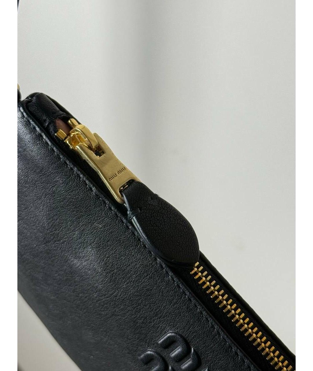 MIU MIU Черная кожаная сумка через плечо, фото 6