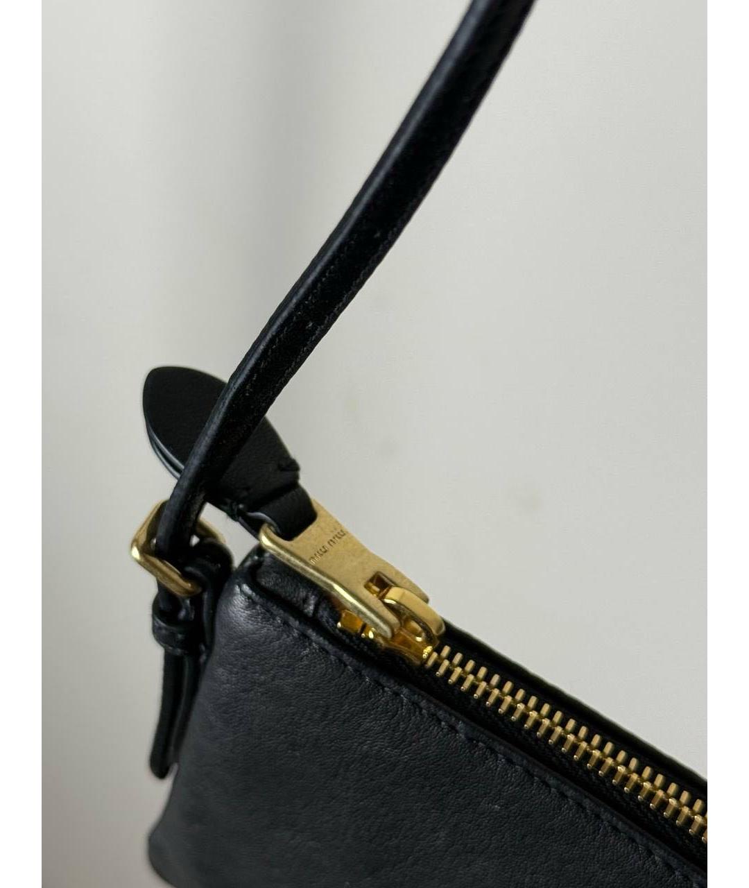 MIU MIU Черная кожаная сумка через плечо, фото 2