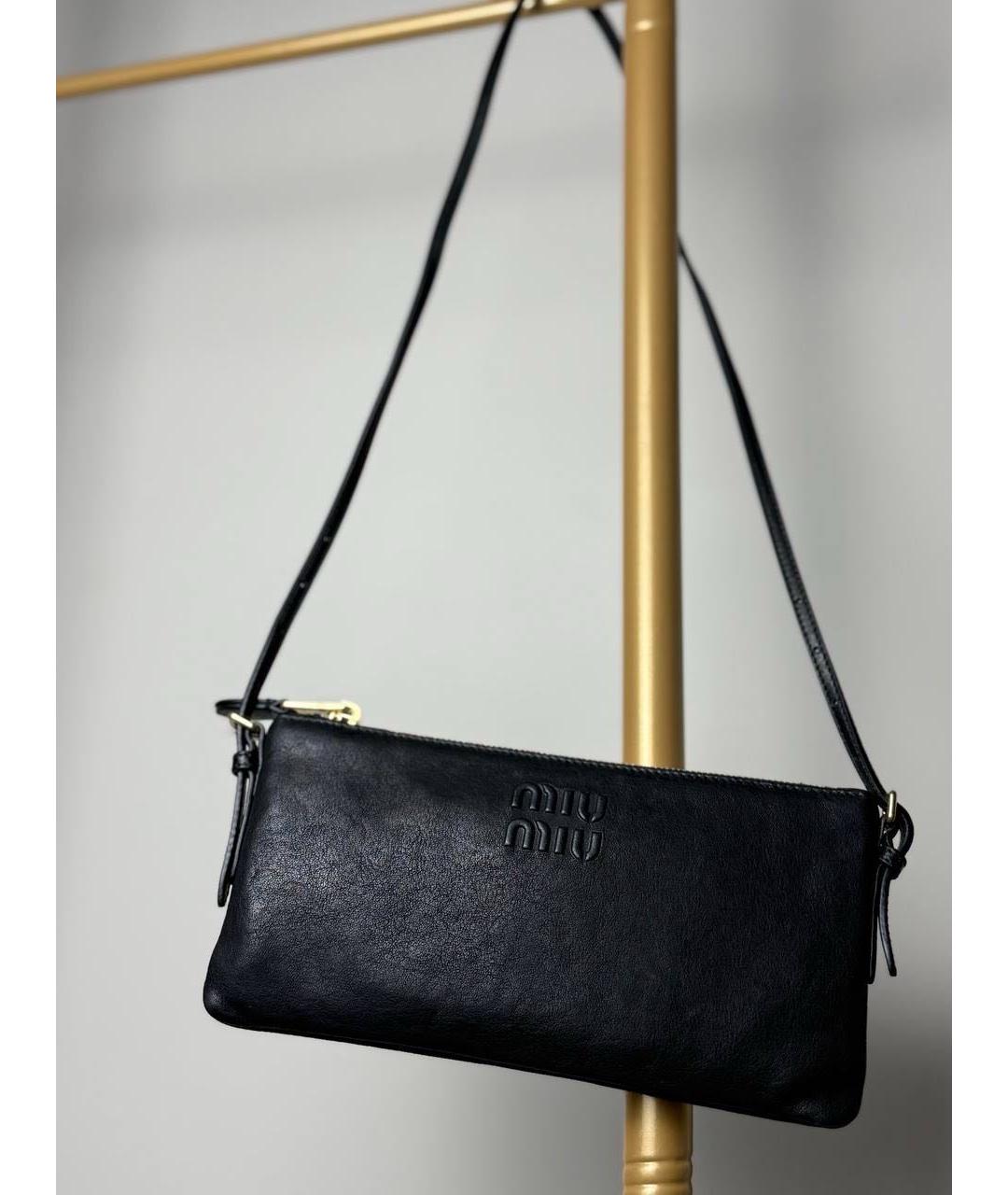 MIU MIU Черная кожаная сумка через плечо, фото 7