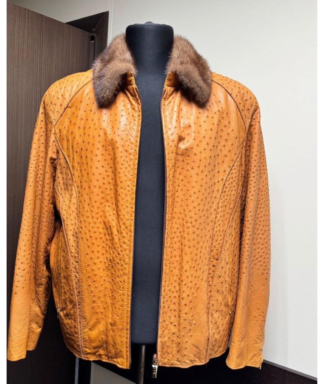 ZILLI Оранжевая кожаная куртка, фото 3