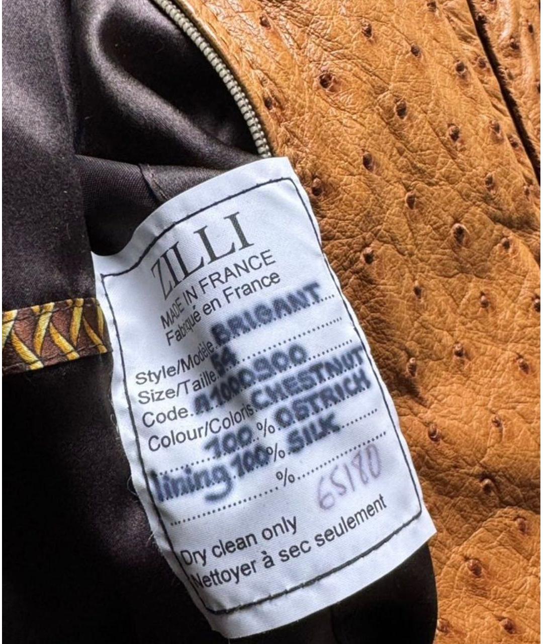 ZILLI Оранжевая кожаная куртка, фото 6