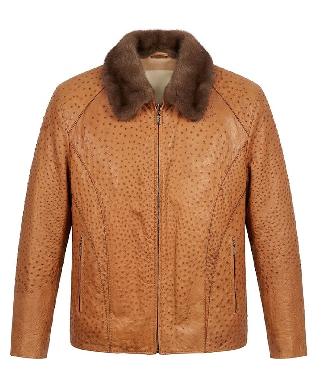 ZILLI Оранжевая кожаная куртка, фото 1