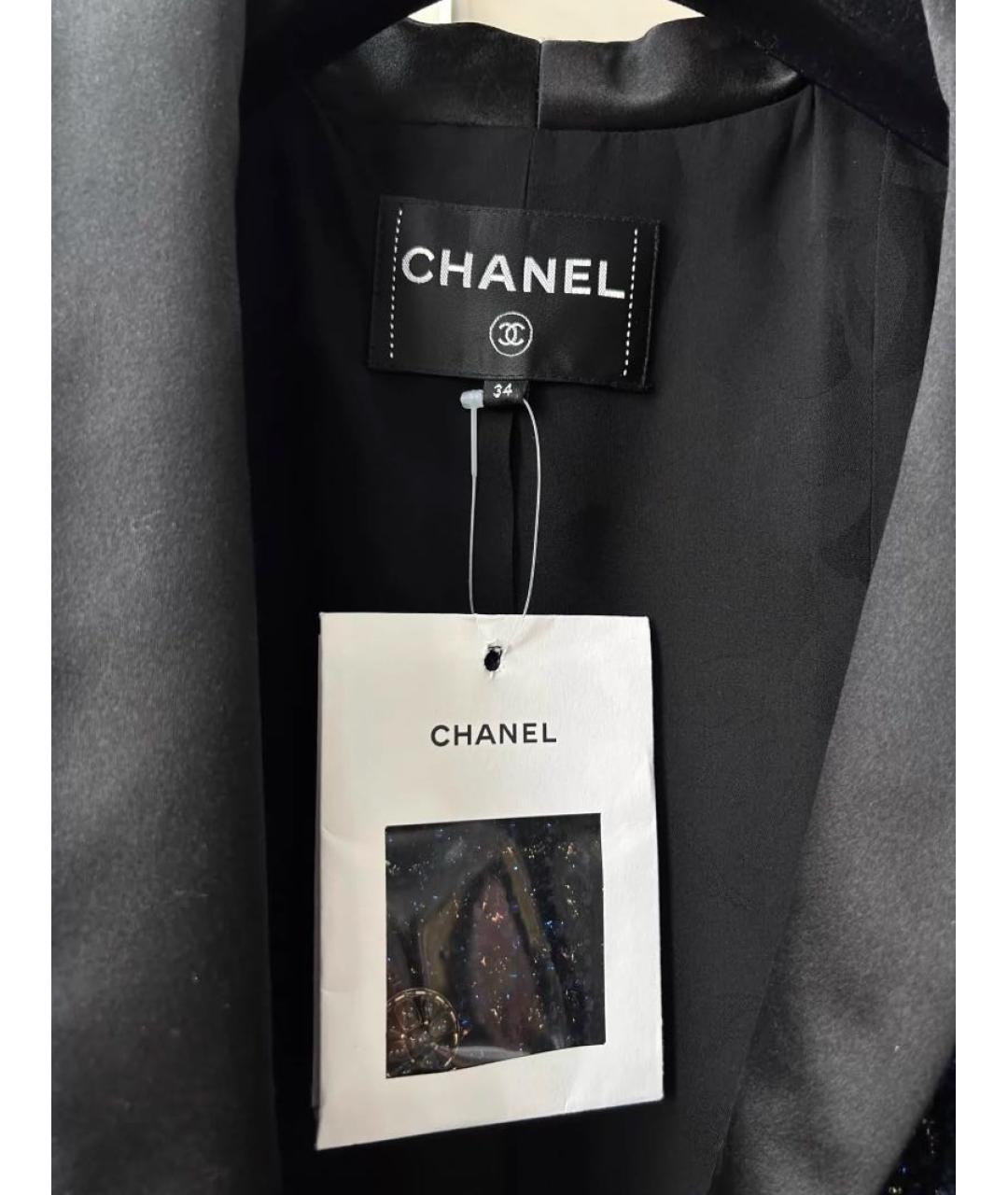 CHANEL Темно-синий твидовый жакет/пиджак, фото 7