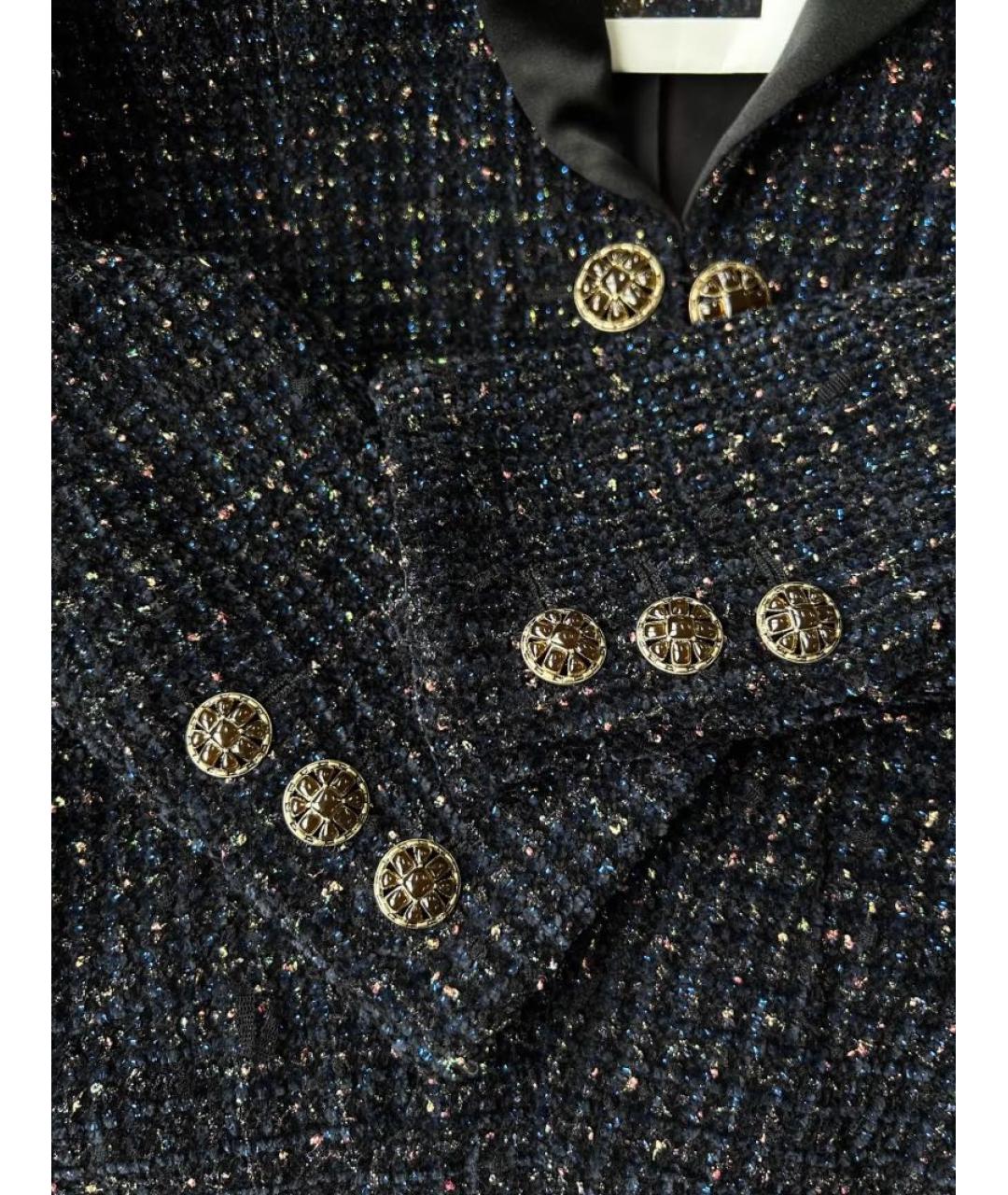 CHANEL Темно-синий твидовый жакет/пиджак, фото 4