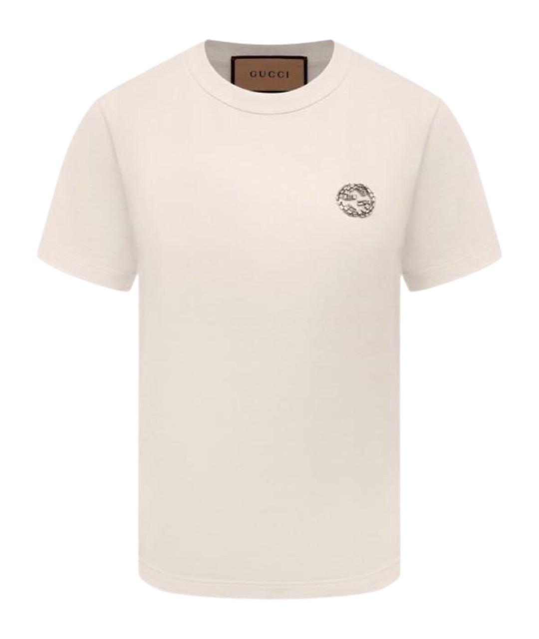GUCCI Белая хлопковая футболка, фото 1