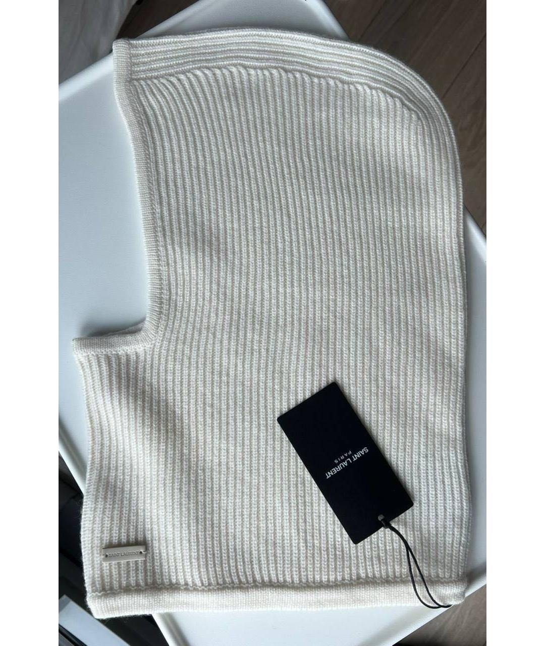 SAINT LAURENT Белая кашемировая шапка, фото 2