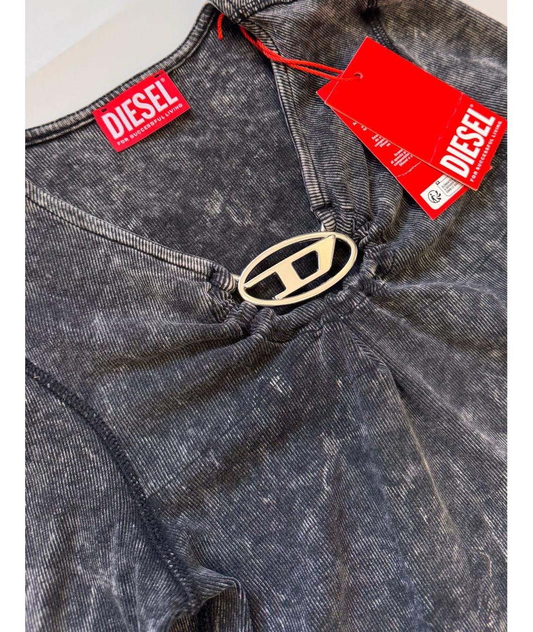 DIESEL Черный хлопко-эластановый джемпер / свитер, фото 6