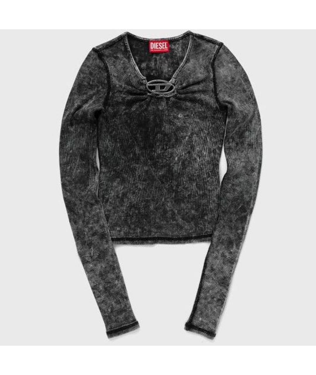 DIESEL Черный хлопко-эластановый джемпер / свитер, фото 8