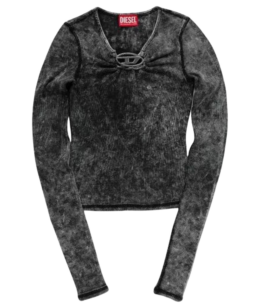 DIESEL Черный хлопко-эластановый джемпер / свитер, фото 1