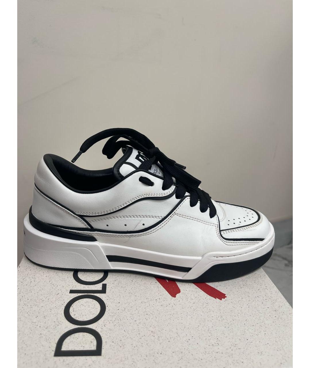 DOLCE&GABBANA Белые кожаные кеды, фото 5