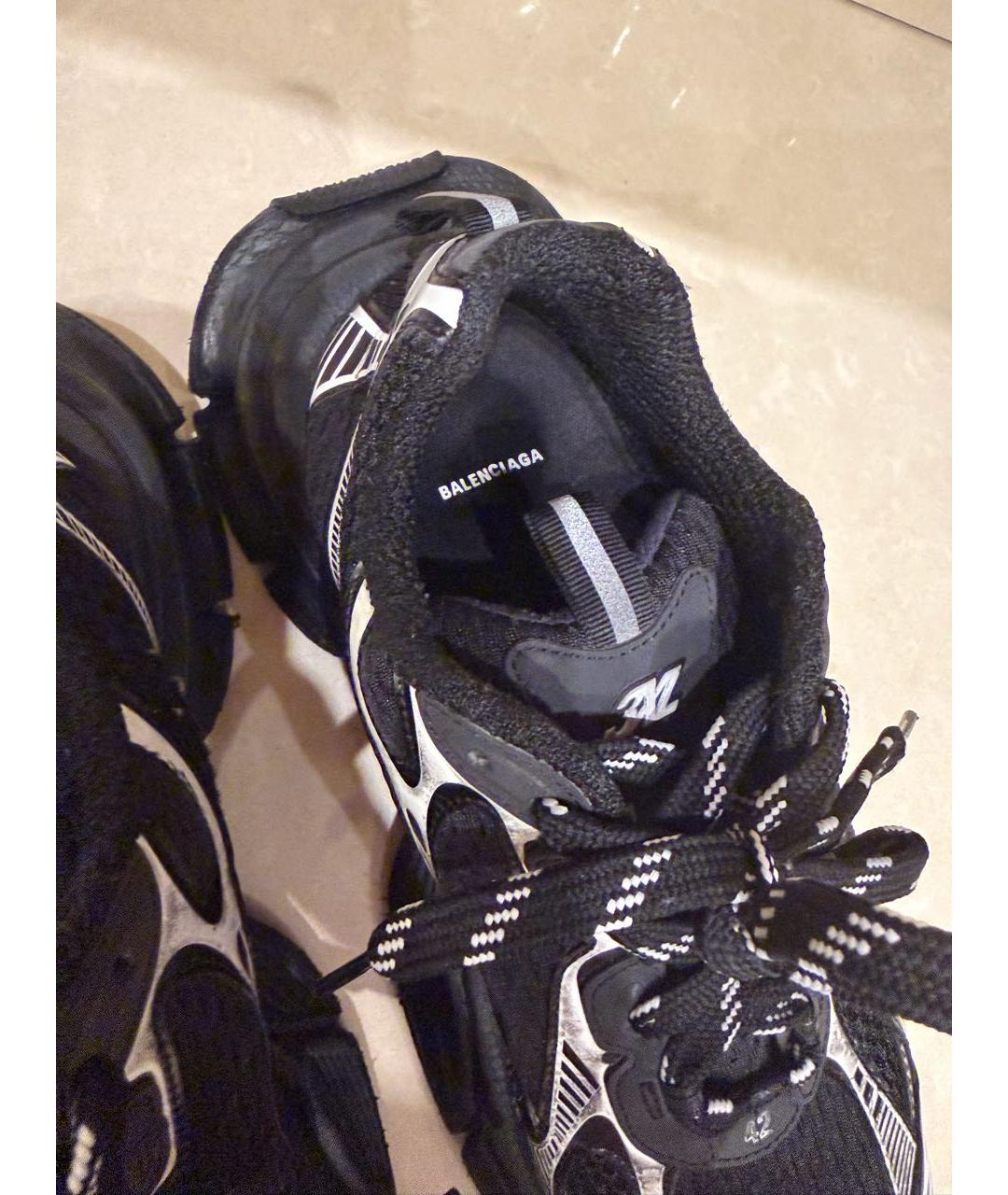 BALENCIAGA Черные кожаные низкие кроссовки / кеды, фото 5