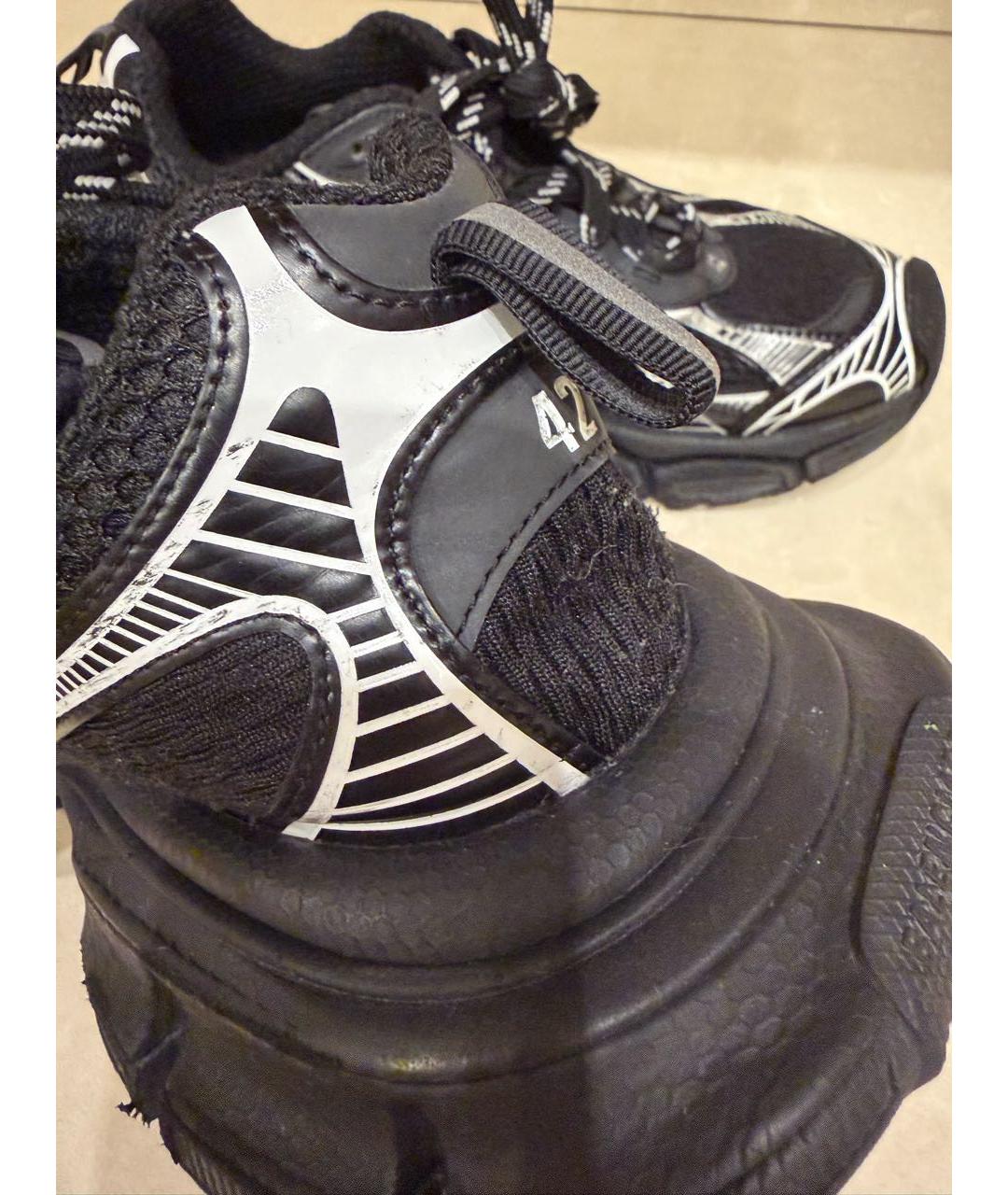 BALENCIAGA Черные кожаные низкие кроссовки / кеды, фото 8