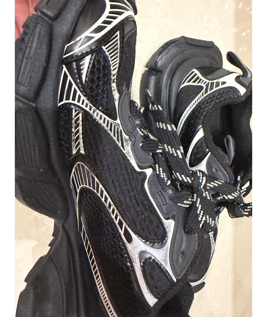 BALENCIAGA Черные кожаные низкие кроссовки / кеды, фото 3