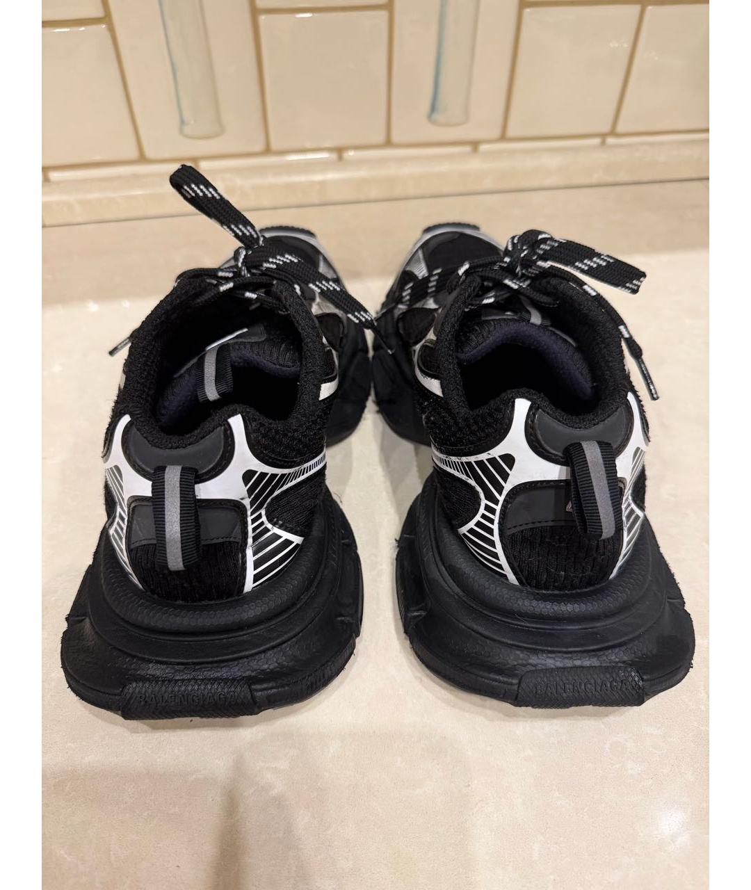 BALENCIAGA Черные кожаные низкие кроссовки / кеды, фото 4