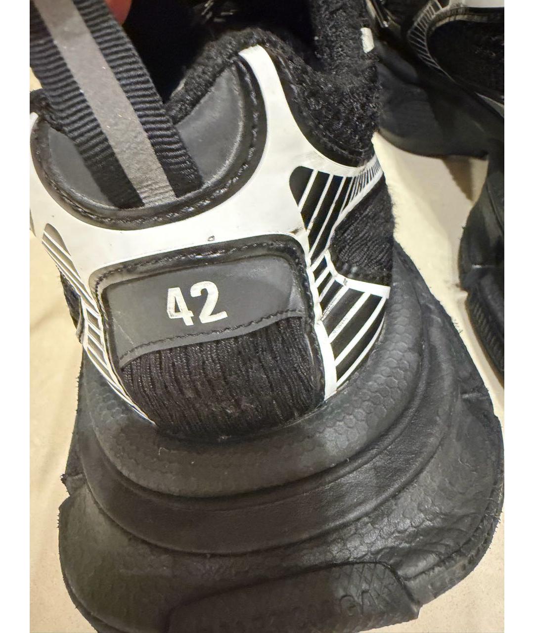 BALENCIAGA Черные кожаные низкие кроссовки / кеды, фото 6