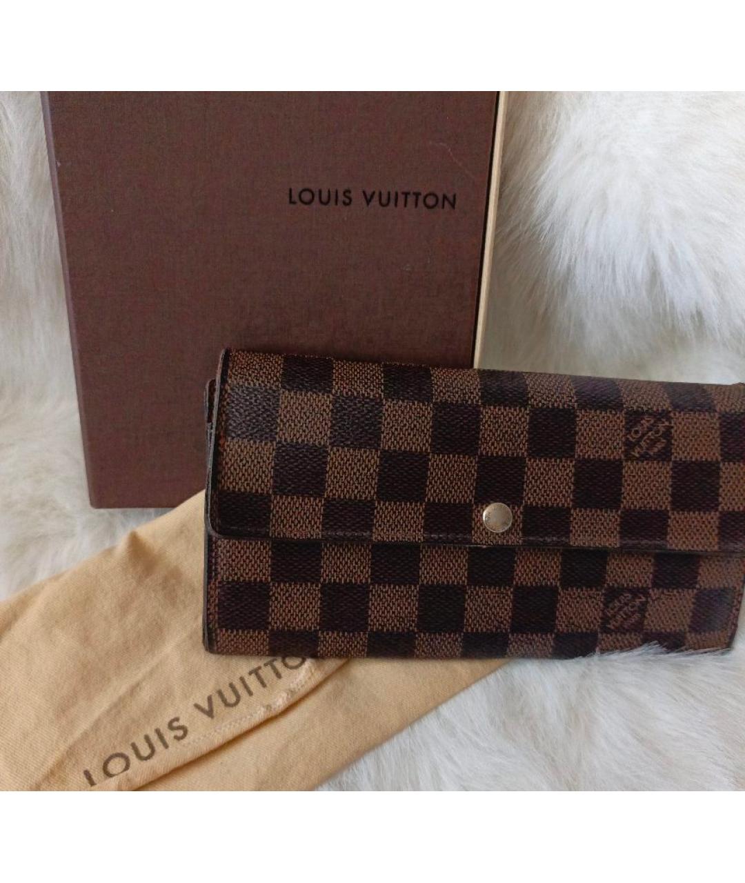 LOUIS VUITTON Коричневый кошелек, фото 6
