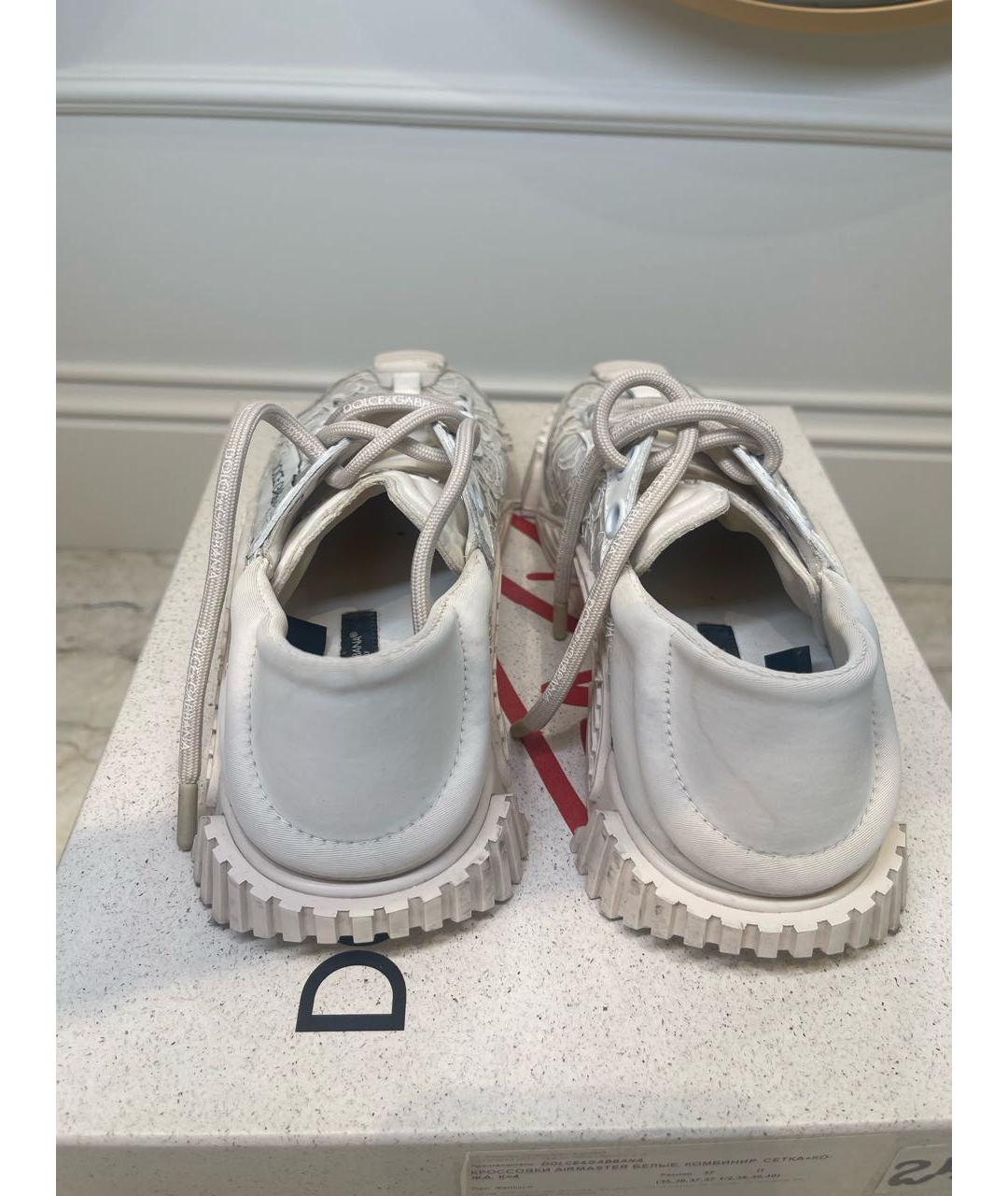 DOLCE&GABBANA Бежевые текстильные кеды, фото 4