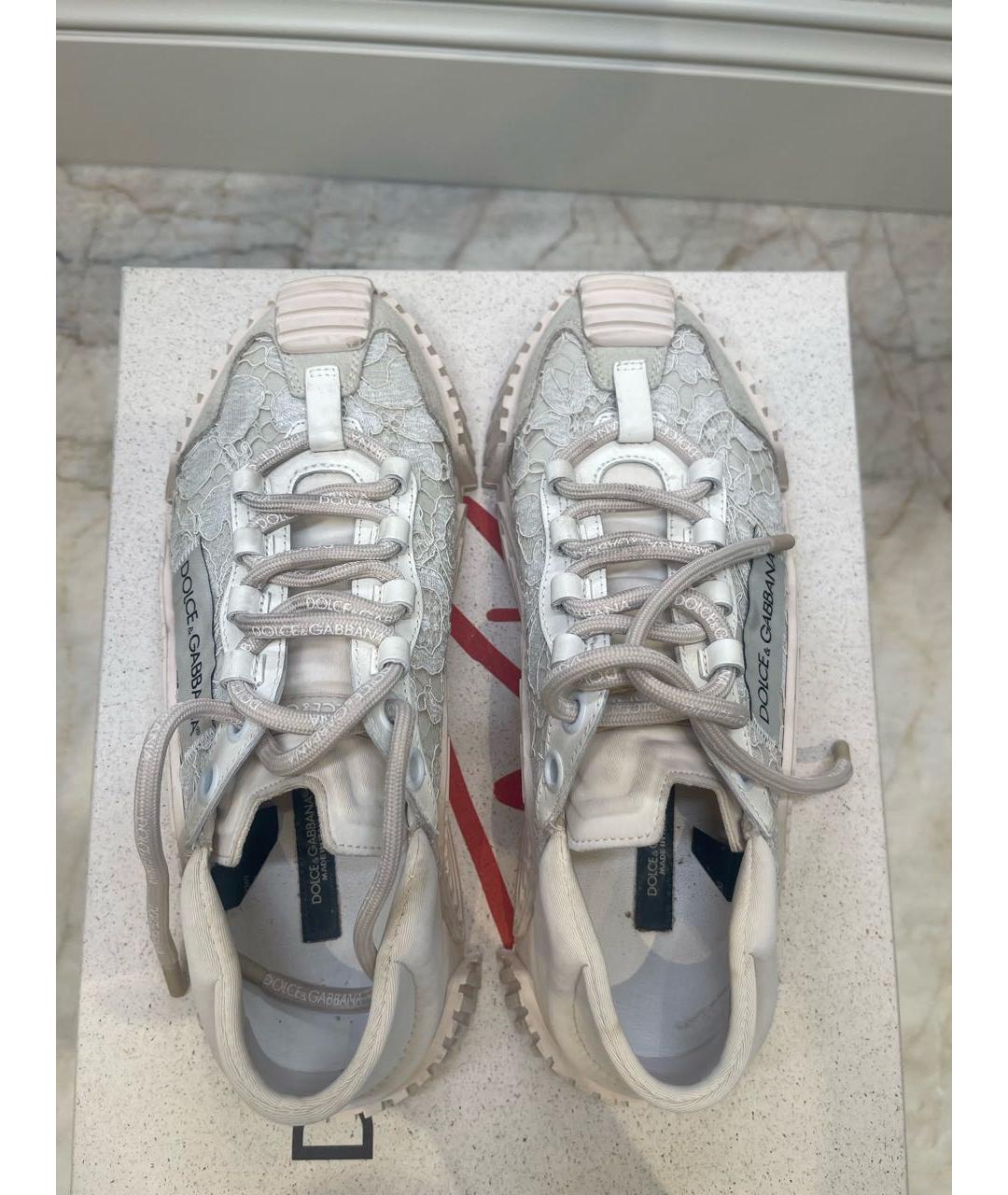 DOLCE&GABBANA Бежевые текстильные кеды, фото 3