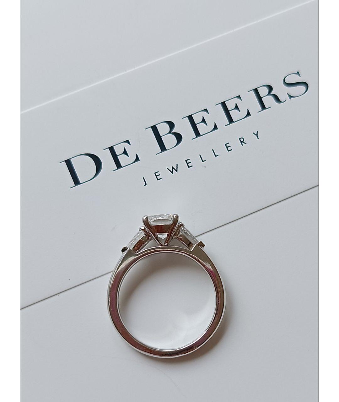 DE BEERS Серебряное платиновое кольцо, фото 2