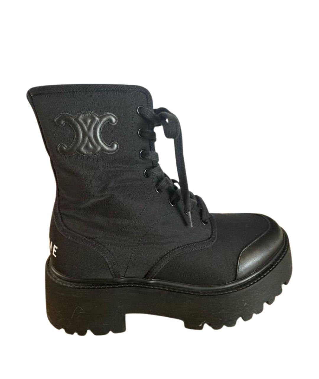 CELINE Черные текстильные ботинки, фото 1