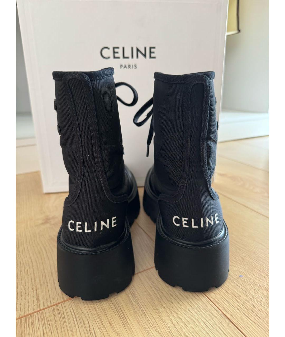 CELINE Черные текстильные ботинки, фото 2