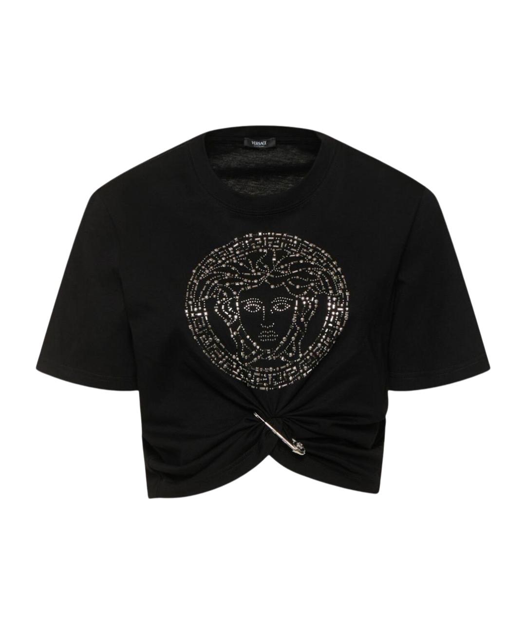 VERSACE Черная хлопковая футболка, фото 1