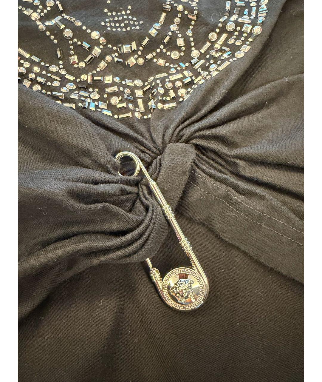 VERSACE Черная хлопковая футболка, фото 4