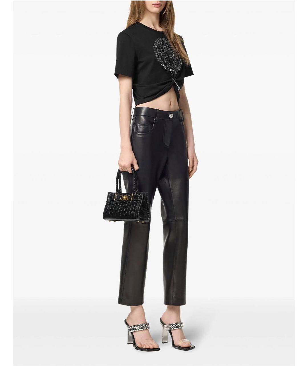 VERSACE Черная хлопковая футболка, фото 5