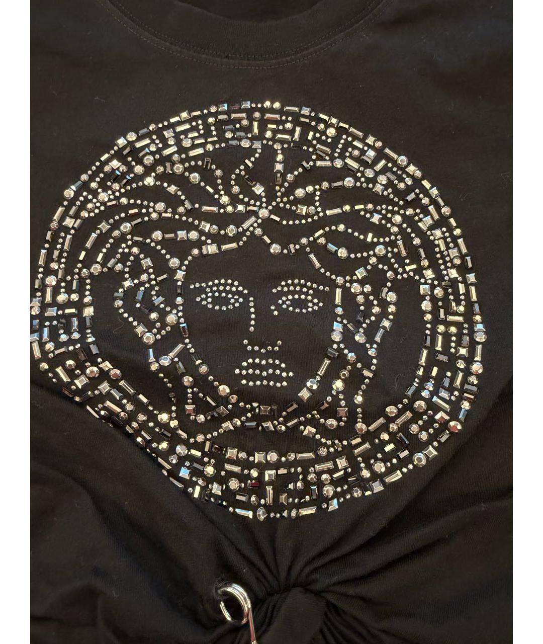 VERSACE Черная хлопковая футболка, фото 3