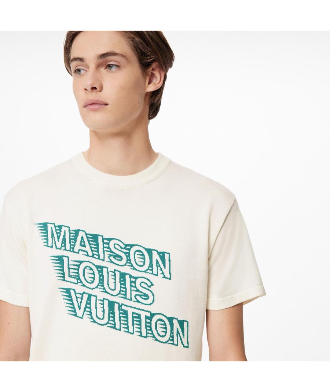 LOUIS VUITTON Белая хлопковая футболка, фото 2