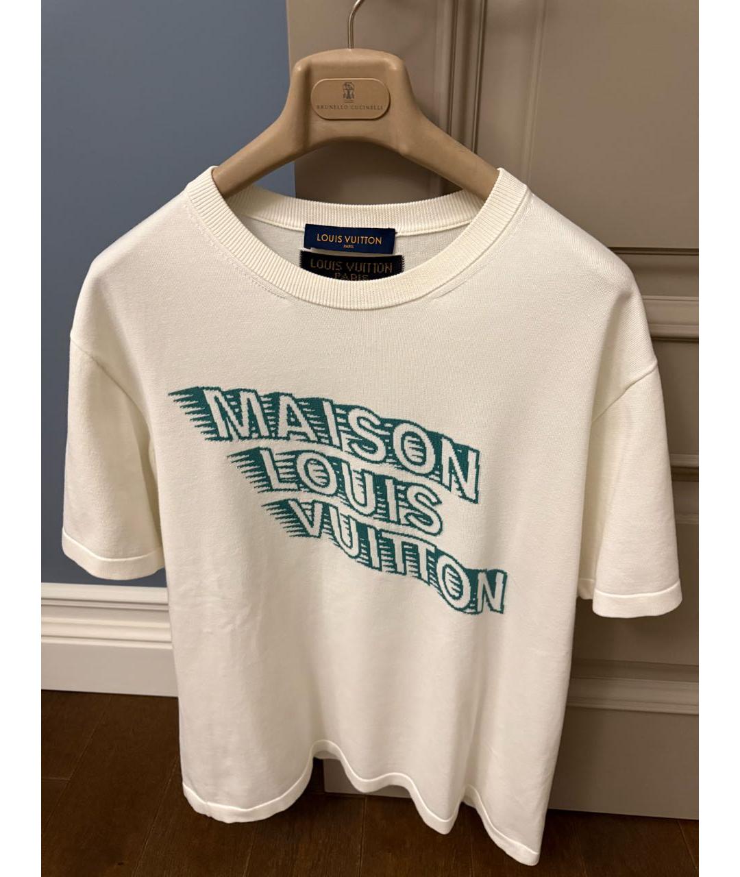 LOUIS VUITTON Белая хлопковая футболка, фото 6