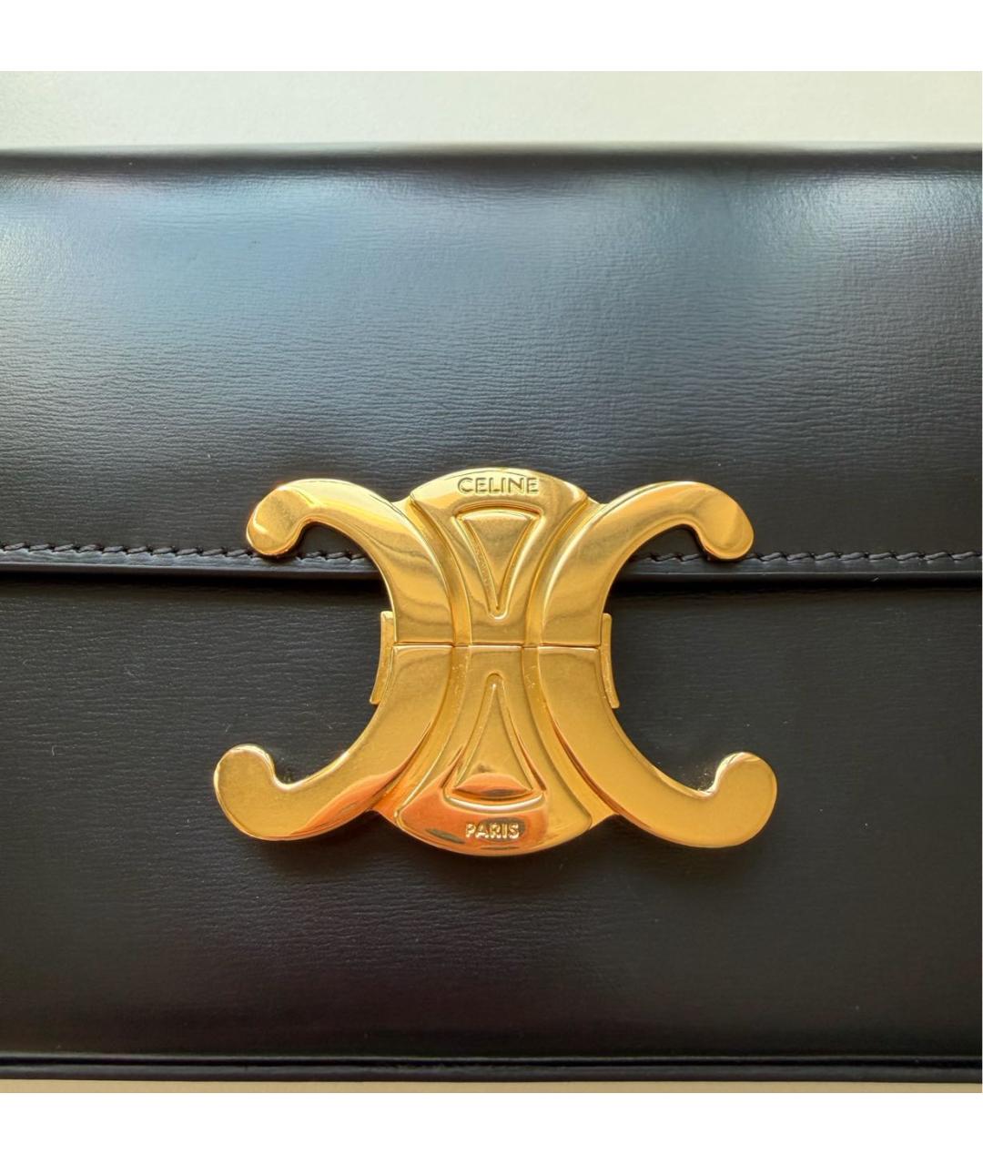 CELINE Черная кожаная сумка через плечо, фото 6