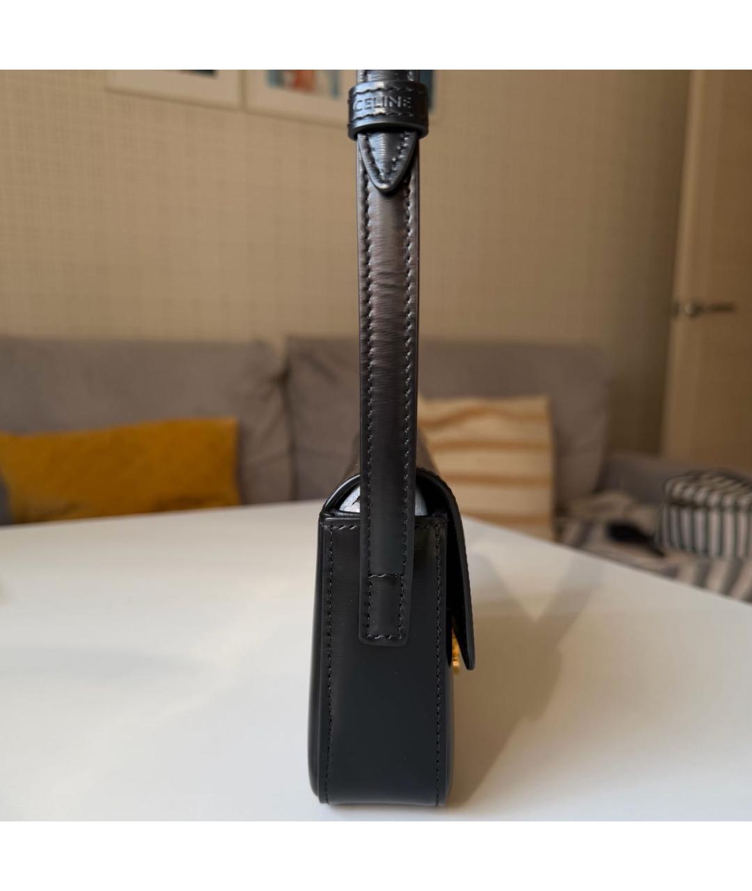 CELINE Черная кожаная сумка через плечо, фото 2