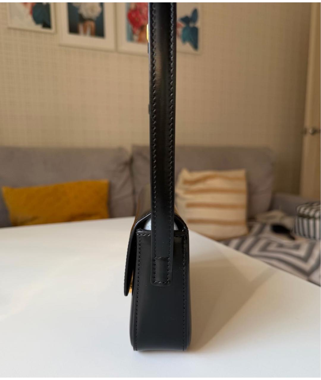 CELINE Черная кожаная сумка через плечо, фото 3