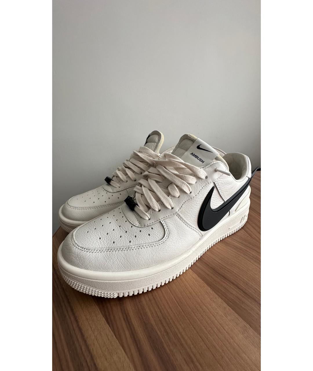NIKE Белые кожаные низкие кроссовки / кеды, фото 4