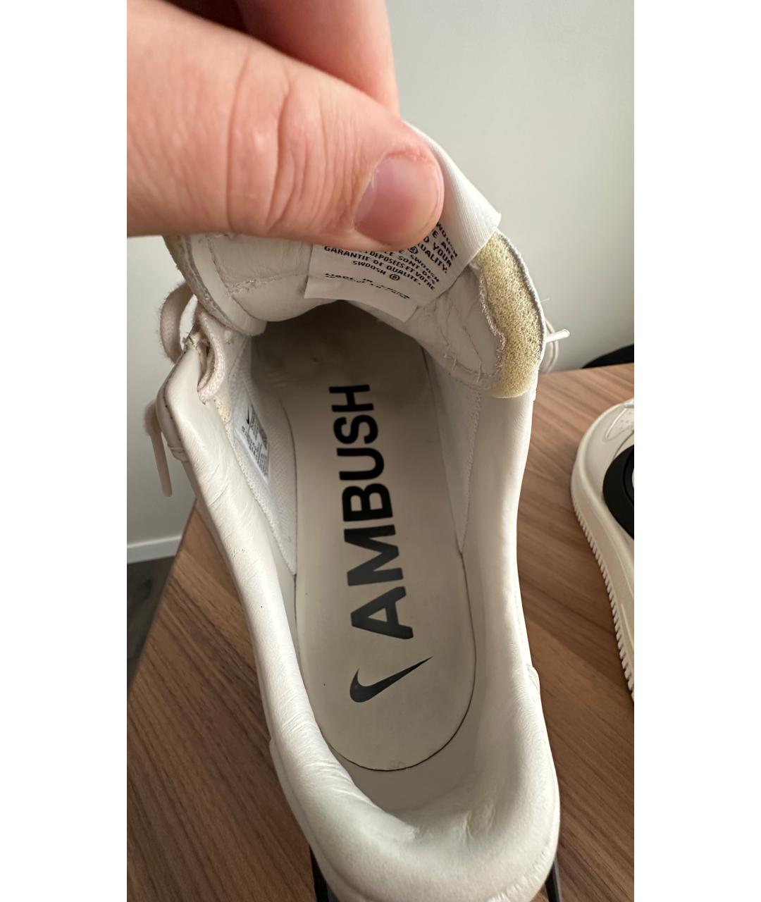 NIKE Белые кожаные низкие кроссовки / кеды, фото 9
