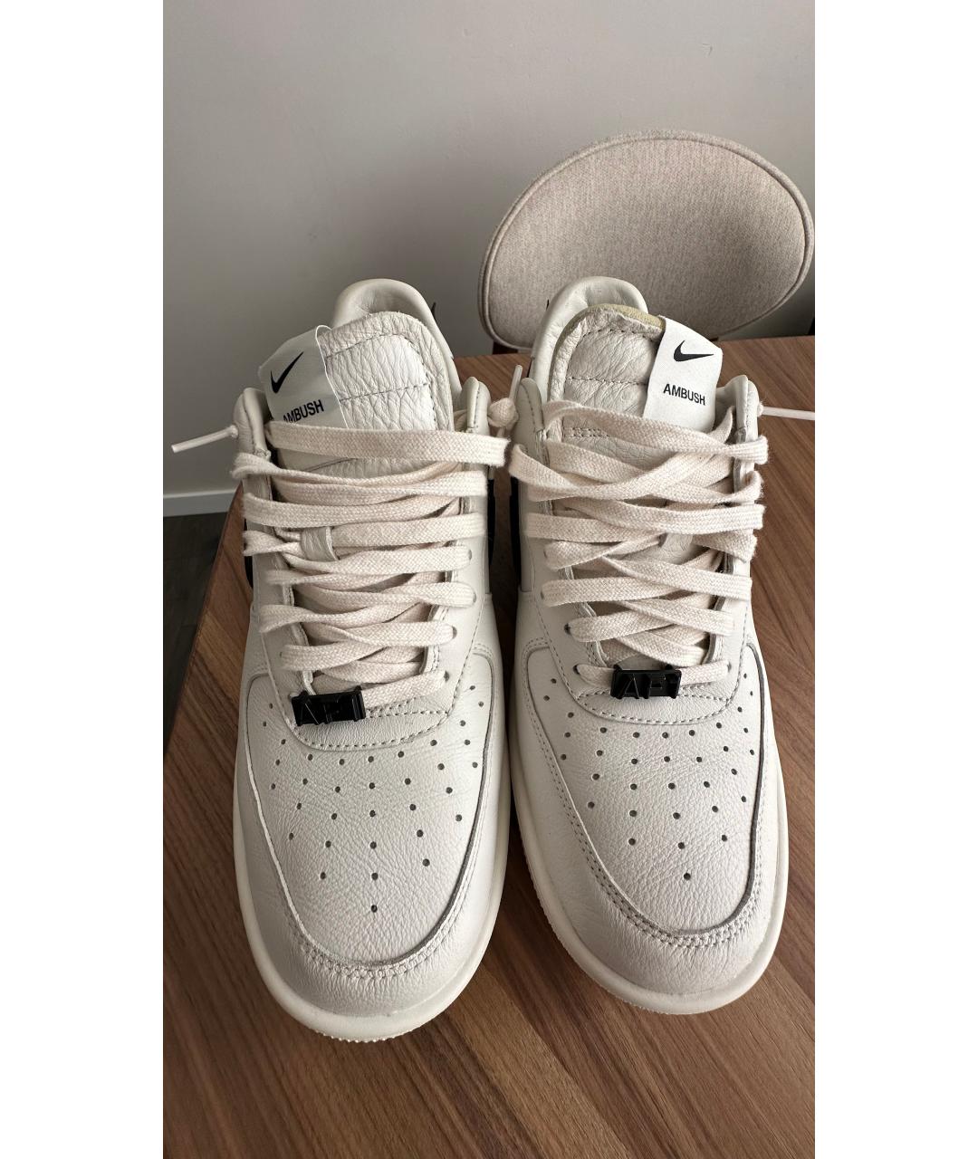 NIKE Белые кожаные низкие кроссовки / кеды, фото 3