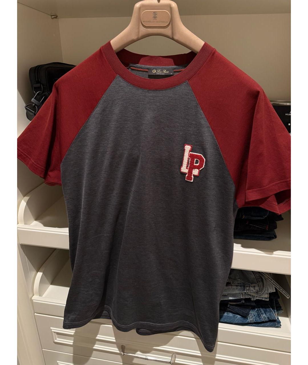 LORO PIANA Серая хлопковая футболка, фото 2