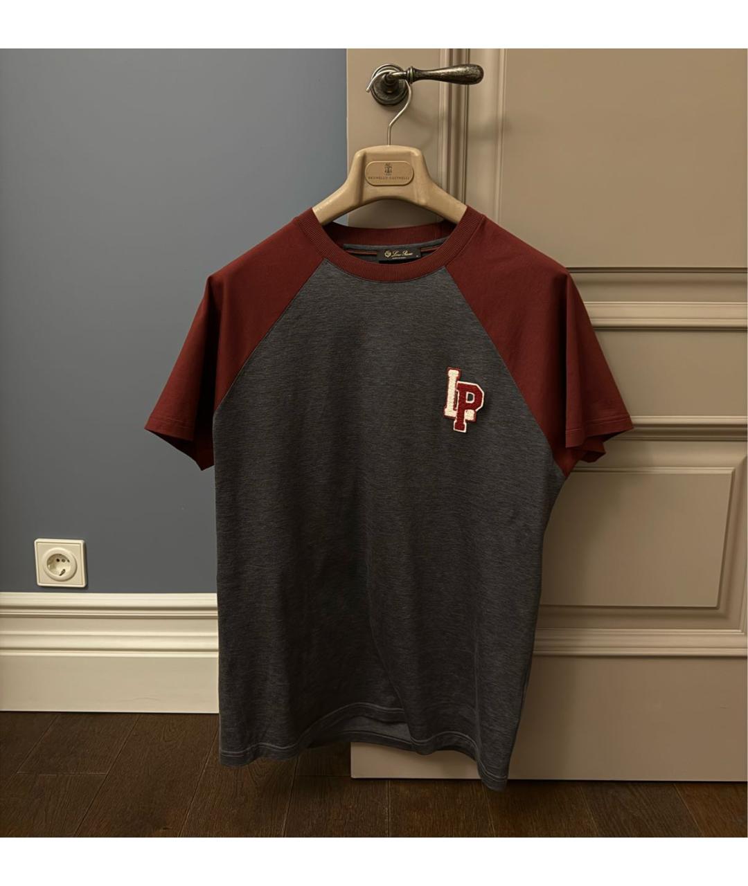 LORO PIANA Серая хлопковая футболка, фото 5