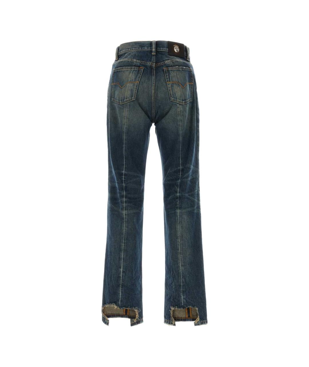 VERSACE Синие хлопковые прямые джинсы, фото 2