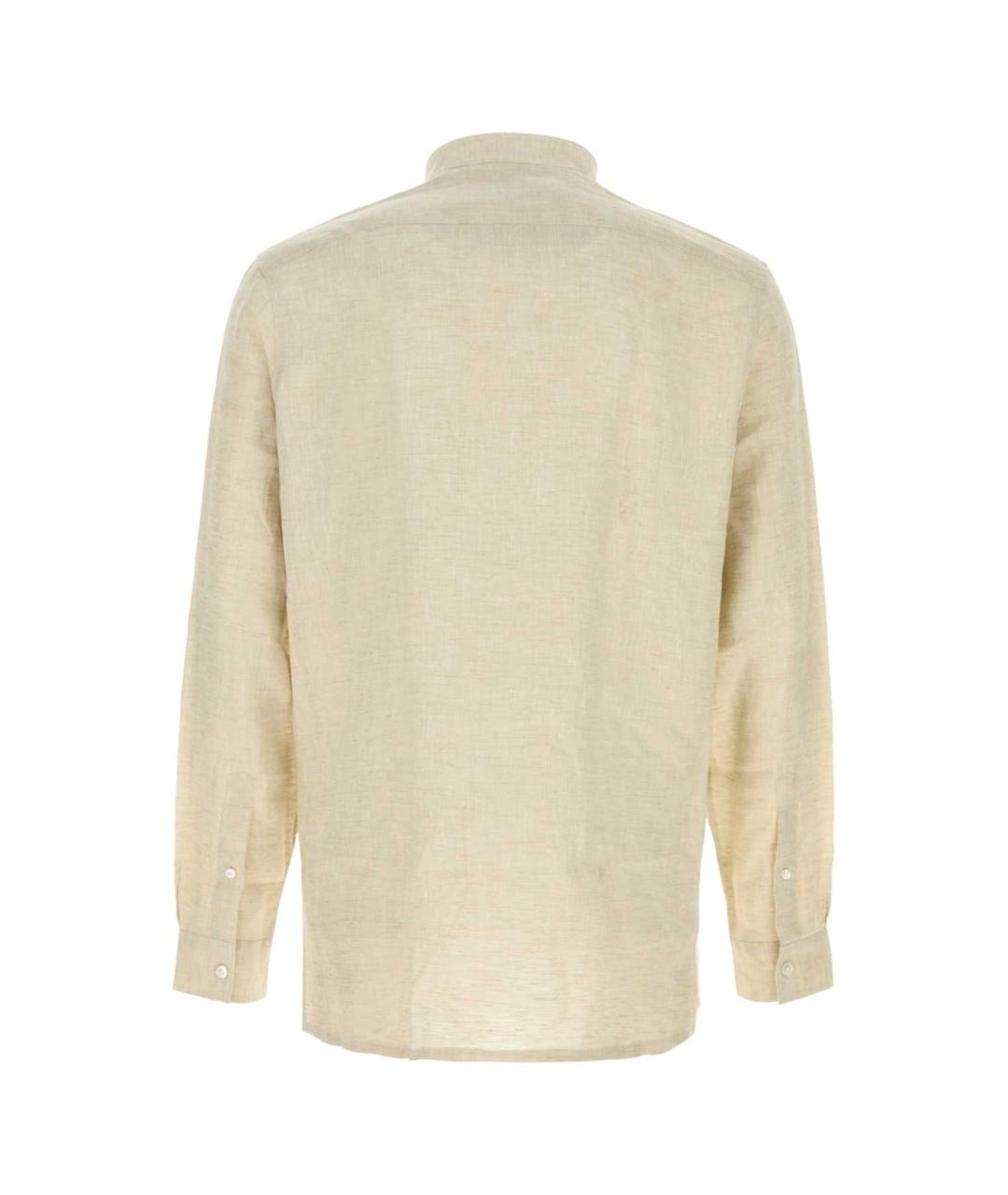 ZEGNA Бежевая льняная кэжуал рубашка, фото 2