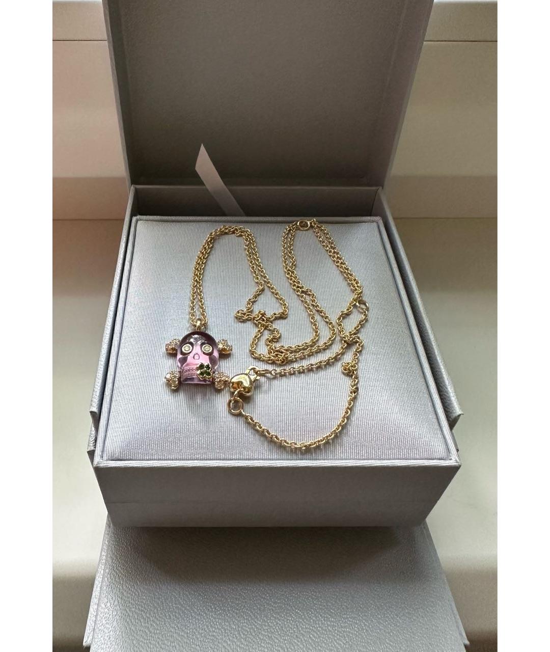 CHRISTIAN DIOR Фиолетовое колье из желтого золота, фото 4