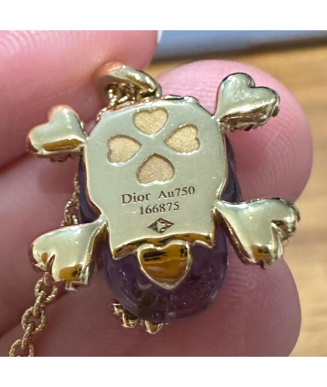 CHRISTIAN DIOR Фиолетовое колье из желтого золота, фото 7