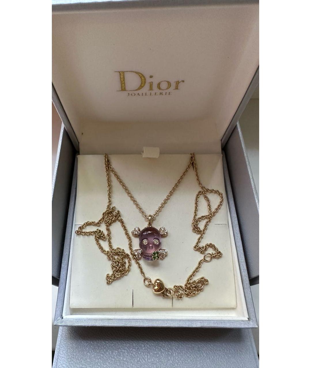 CHRISTIAN DIOR Фиолетовое колье из желтого золота, фото 2