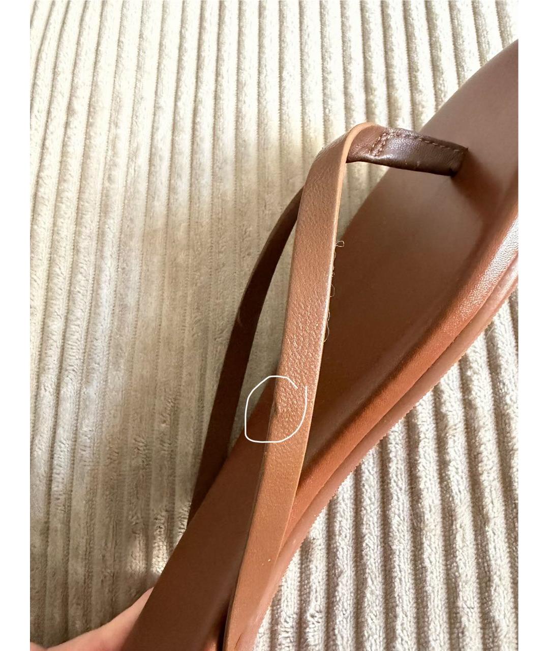 12 STOREEZ Коричневые кожаные шлепанцы, фото 6