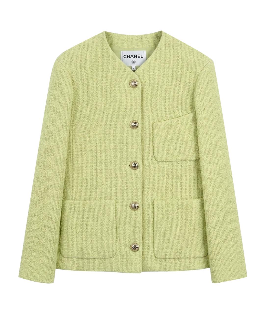 CHANEL Салатовый жакет/пиджак, фото 1